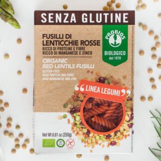 Pasta Fusilli de lentejas rojas